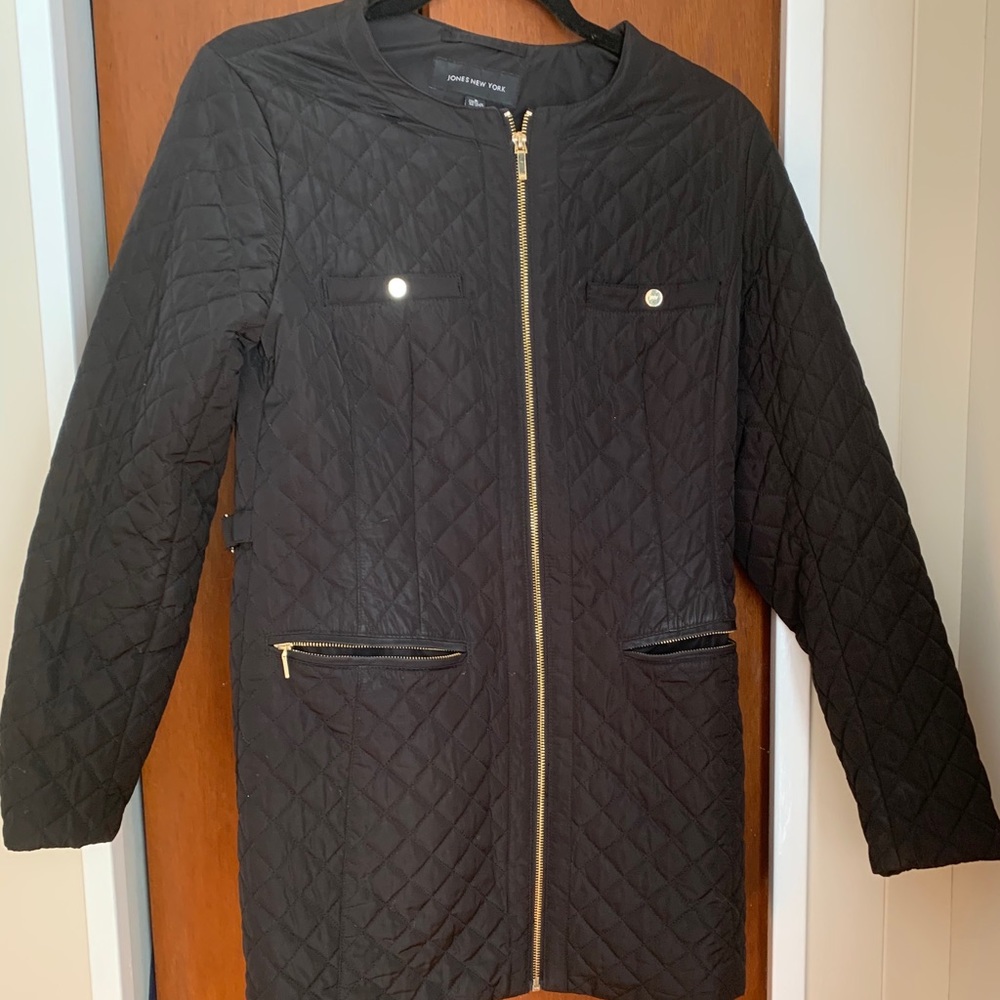 Jones New York black quilt jacket